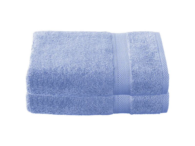 De Witte Lietaer Serviettes de bain Stephanie bleu ciel - Lot de 2 - 70 x 140 cm - Bleu - Coton