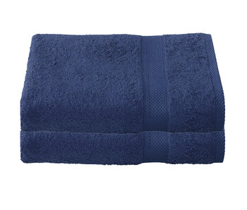 De Witte Lietaer Lot de 2 serviettes de bain Stephanie bleu indigo, 70 x 140 cm, 100 % coton