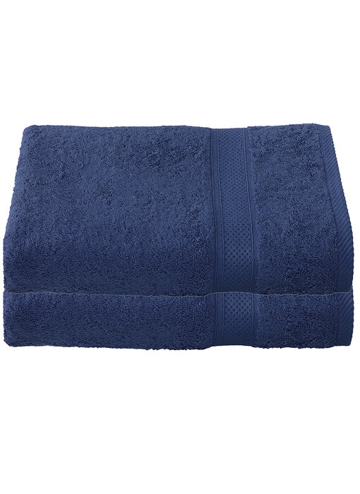 De Witte Lietaer Badhanddoek Stephanie Blue Indigo Set 2 stuks 70 x 140 cm Katoen