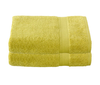 De Witte Lietaer Badhanddoek Stephanie Warm Olive Set 2 stuks 70 x 140 cm Katoen