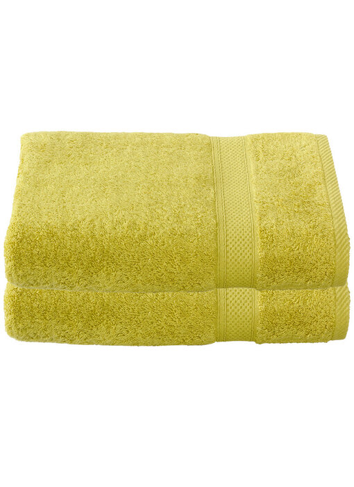 De Witte Lietaer Badhanddoek Stephanie Warm Olive Set 2 stuks 70 x 140 cm Katoen