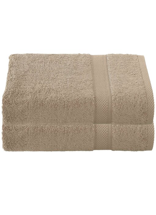 De Witte Lietaer Lot de 2 serviettes de bain Stephanie Humus 70 x 140 cm en coton