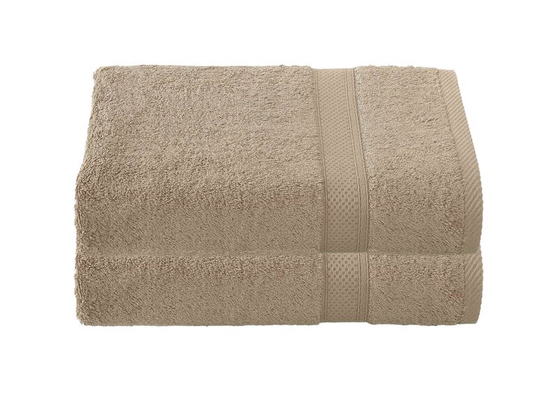 De Witte Lietaer Serviettes de bain Stephanie Humus - Lot de 2 - 70 x 140 cm - Marron - Coton