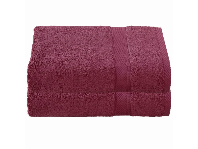 De Witte Lietaer Badhanddoek Stephanie Beet Red - Set 2 stuks - 70 x 140 cm - Rood - Katoen