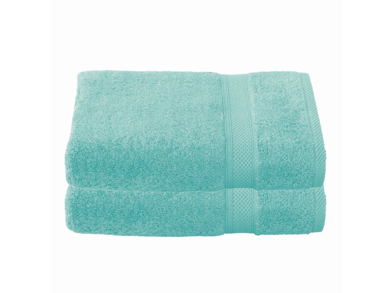 De Witte Lietaer Stephanie Plume Bath Towel - Set of 2 - 70 x 140 cm - Green - Cotton