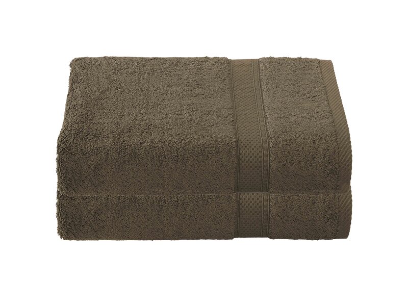 De Witte Lietaer Serviettes de bain Stephanie Falcon - Lot de 2 - 70 x 140 cm - Marron - Coton
