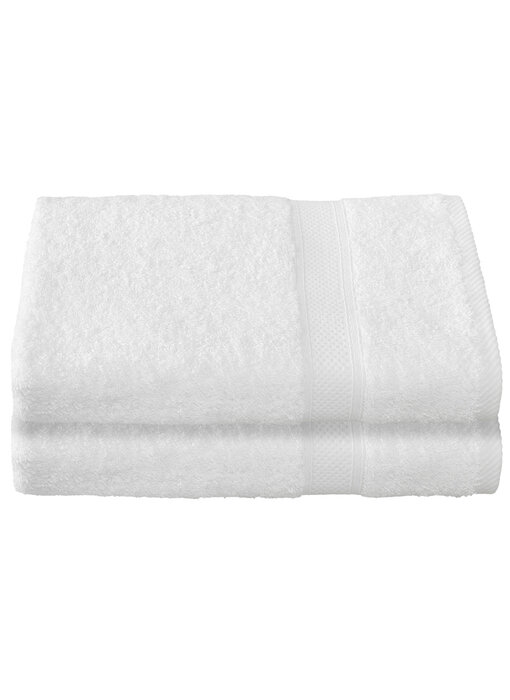 De Witte Lietaer Lot de 2 serviettes de bain Stephanie White 70 x 140 cm en coton
