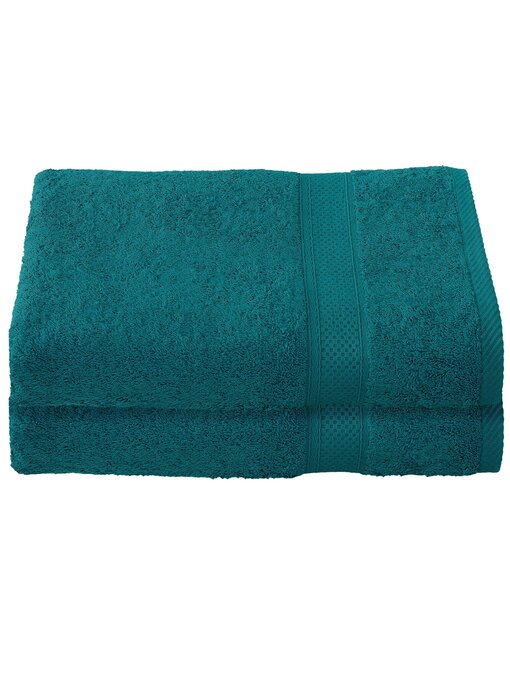 De Witte Lietaer Lot de 2 serviettes de bain Stephanie Lake Green 70 x 140 cm en coton