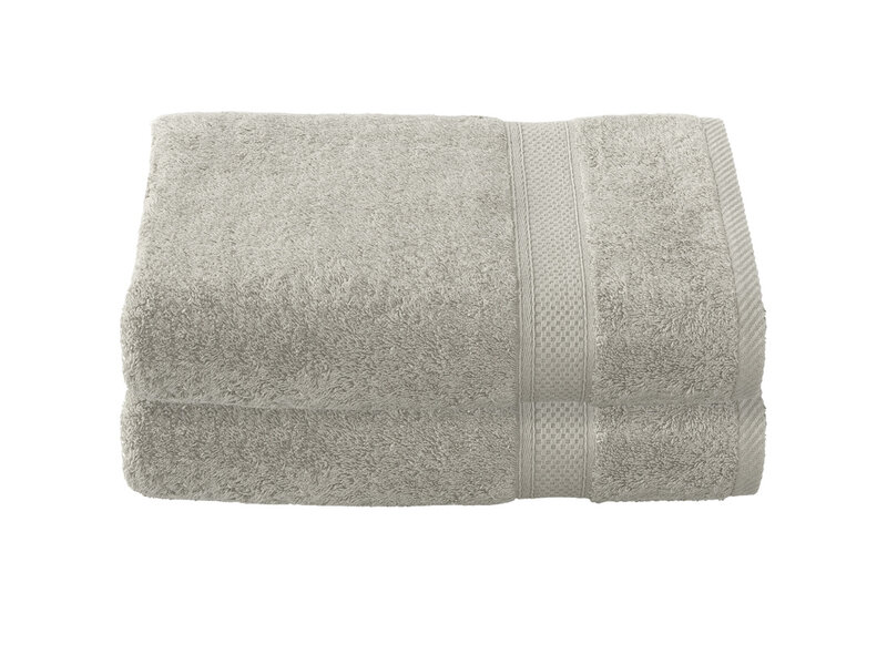 De Witte Lietaer Serviettes de bain Stephanie Dove - Lot de 2 - 70 x 140 cm - Gris - Coton