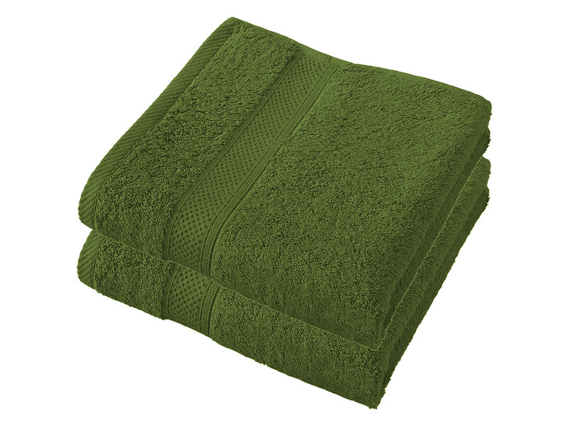 De Witte Lietaer Serviette Stéphanie Cactus - Lot de 2 - 50 x 100 cm - Verte - Coton