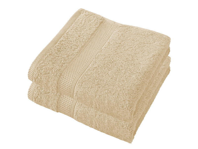 De Witte Lietaer Stephanie Sandhandtuch – 2er-Set – 50 x 100 cm – Beige – Baumwolle