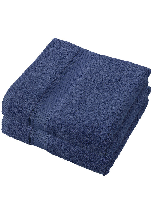 De Witte Lietaer Handdoek Stephanie Blue Indigo Set 2 stuks 50 x 100 cm Katoen
