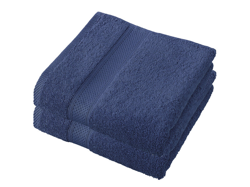 De Witte Lietaer Stephanie Blue Indigo Towel - Set of 2 - 50 x 100 cm - Blue - Cotton