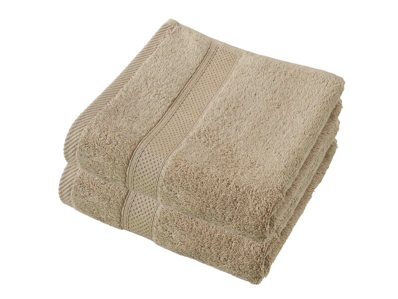De Witte Lietaer Stephanie Falcon Handtuchset – 2er-Set – 50 x 100 cm – Braun – Baumwolle