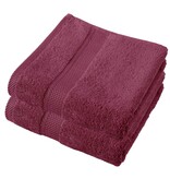 De Witte Lietaer Handdoek Stephanie Beet Red - Set 2 stuks - 50 x 100 cm - Rood - Katoen