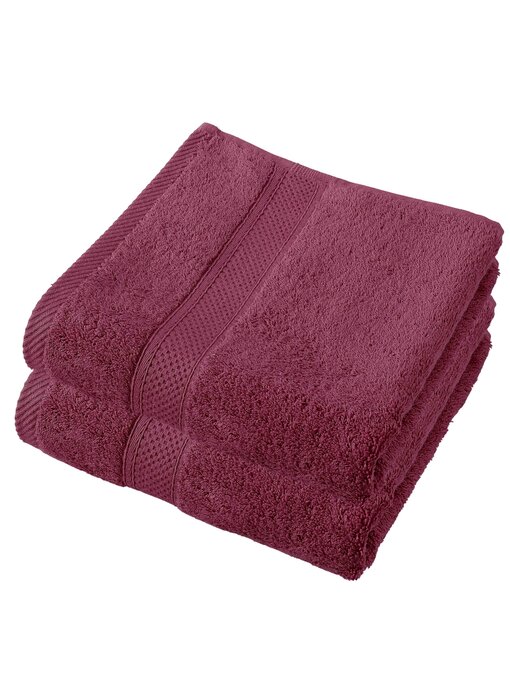 De Witte Lietaer Stephanie Beet Rotes Handtuchset, 2er-Set, 50 x 100 cm, Baumwolle