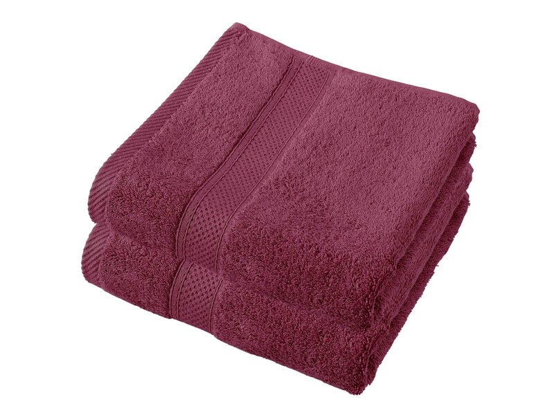 De Witte Lietaer Handdoek Stephanie Beet Red - Set 2 stuks - 50 x 100 cm - Rood - Katoen