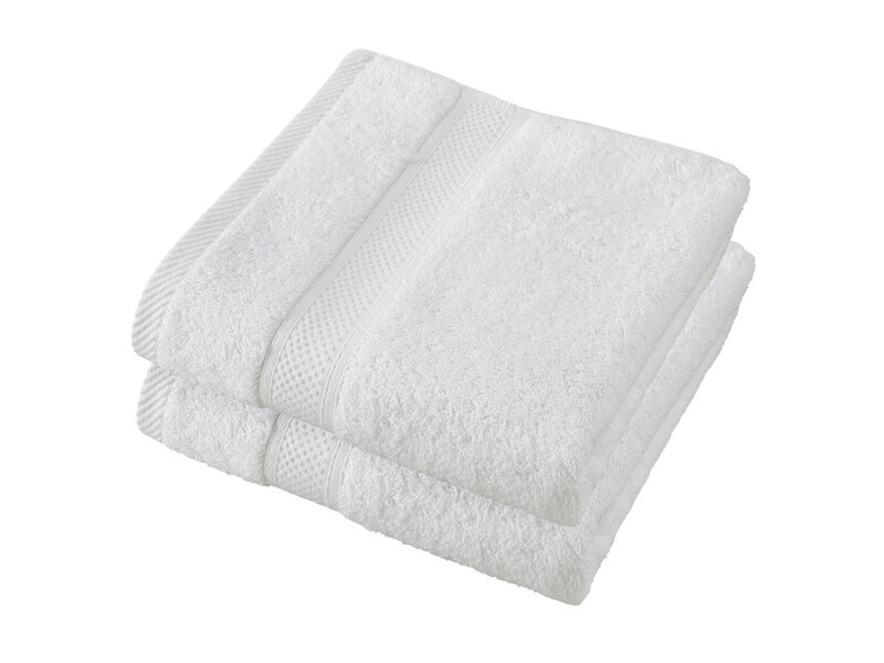 De Witte Lietaer Handdoek Stephanie White - Set 2 stuks - 50 x 100 cm - Wit - Katoen