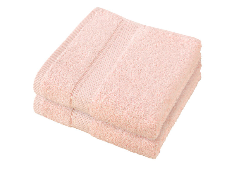 De Witte Lietaer Serviette Stephanie Fleur d'Amandier - Lot de 2 - 50 x 100 cm - Rose - Coton