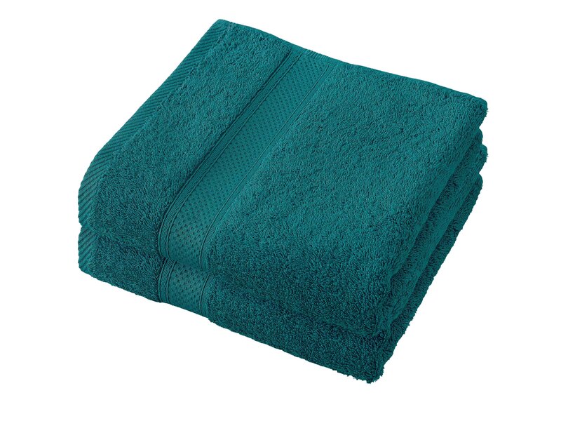 De Witte Lietaer Stephanie Lake Green Towel - Set of 2 - 50 x 100 cm - Green - Cotton