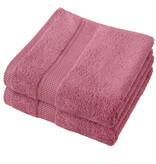 De Witte Lietaer Handdoek Stephanie Carmine -  Set 2 stuks - 50 x 100 cm - Roze - Katoen