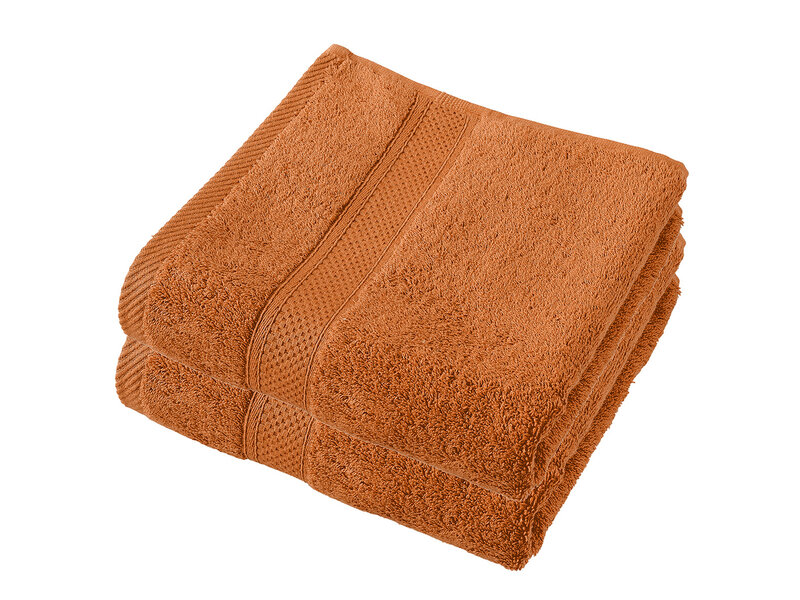 De Witte Lietaer Handdoek Stephanie Caramel - Set 2 stuks - 50 x 100 cm - Bruin - Katoen