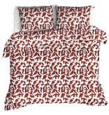 Moodit Housse de couette Odil Zoe Rouge Vin - 200 x 200/220 cm + 2 x 60 x 70 cm - Rouge - Coton