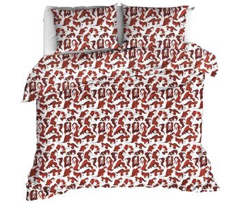 Moodit Dekbedovertrek Odil Zoe Wine Red 200 x 200/220 cm Katoen