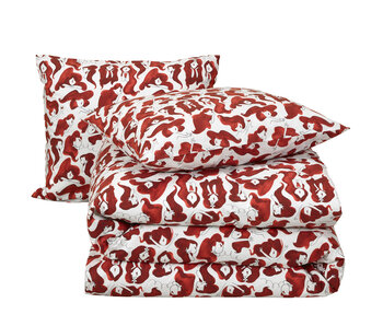 Moodit Bettbezug Odil Zoe Weinrot 200 x 200/220 cm Baumwolle