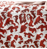 Moodit Bettbezug Odil Zoe Weinrot - 200 x 200/220 + 2 x 60 x 70 cm - Rot - Baumwolle