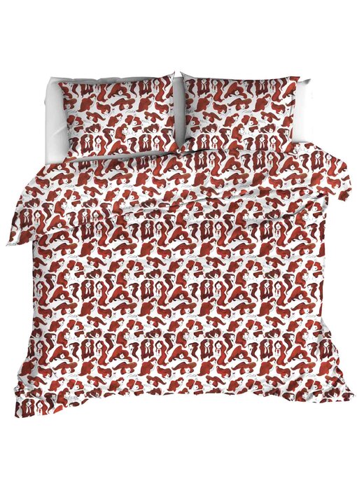 Moodit Dekbedovertrek Odil Zoe Wine Red 260 x 240 cm Katoen