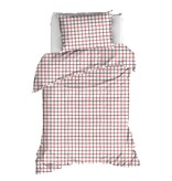 Moodit Bettbezug Odil Rhombus Rubinrot - 140 x 200/220 + 60 x 70 cm - Rot - Baumwolle