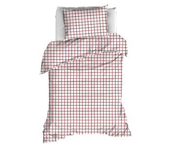 Moodit Bettbezug Odil Rhombus Rubinrot 140 x 200/220 cm Baumwolle