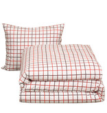 Moodit Housse de couette Odil Rhombus Rouge Rubis - 140 x 200/220 + 60 x 70 cm - Rouge - Coton