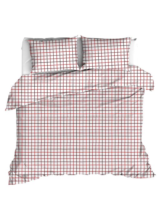Moodit Duvet cover Odil Rhombus Ruby Red 200 x 200/220 cm Cotton