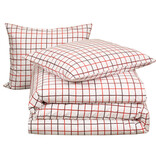 Moodit Bettbezug Odil Rhombus Rubinrot - 260 x 240 + 2 x 60 x 70 cm - Rot - Baumwolle