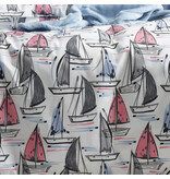 Moodit Duvet Cover Odil Regatta Mix - 240 x 220 + 2x 60 x 70 cm - White - Cotton