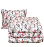 Moodit Dekbedovertrek Odil Regatta Mix - 140 x 200/220 + 60 x 70 cm - Wit - Katoen