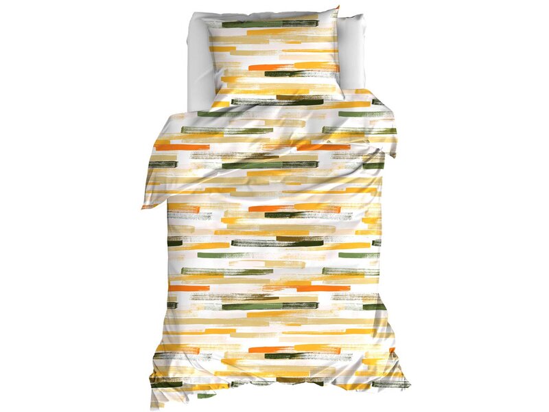 Moodit Housse de couette Odil Flynn Sable - 140 x 200/220 + 60 x 70 cm - Multicolore - Coton