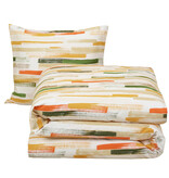 Moodit Housse de couette Odil Flynn Sable - 140 x 200/220 + 60 x 70 cm - Multicolore - Coton
