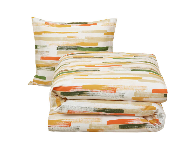 Moodit Housse de couette Odil Flynn Sable - 140 x 200/220 + 60 x 70 cm - Multicolore - Coton
