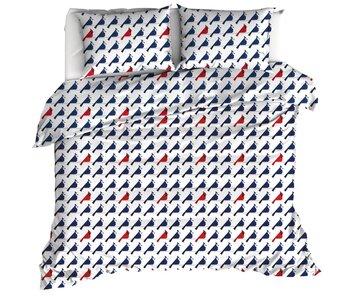Moodit Duvet cover Odil Flipo Blue Cuckoo Red 240 x 220 cm Cotton