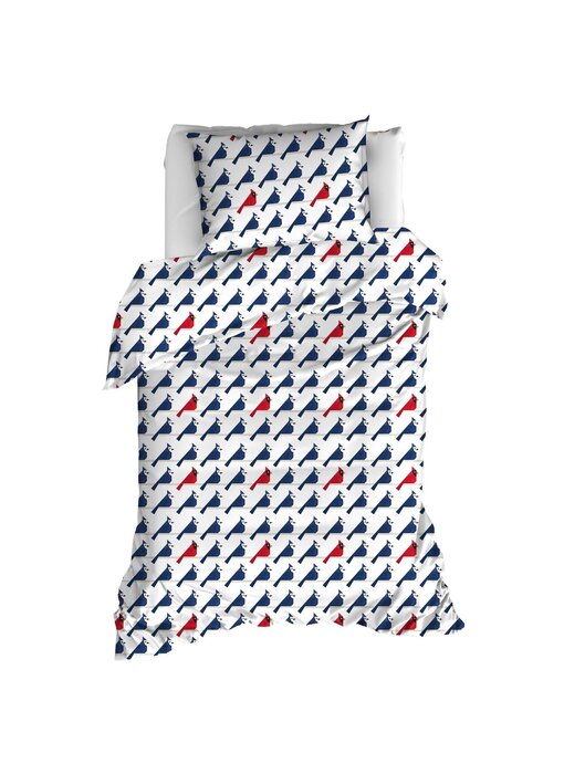 Moodit Dekbedovertrek Odil Flipo Blue Cuckoo Red 140 x 200/220 cm Katoen