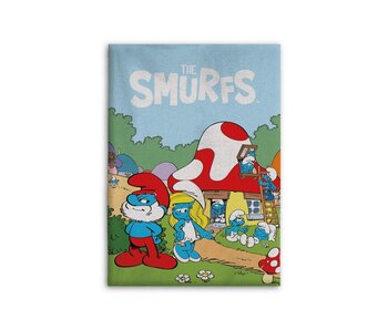 Smurfen Couverture polaire à carreaux Papa Schtroumpf 110 x 150 cm en polyester