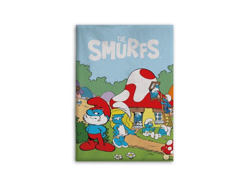 Smurfen Fleece-Karo-Papa-Schlumpf – 110 x 150 cm – Polyester