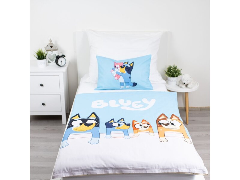 Bluey Baby-/Kleinkind-Bettbezug „Kuscheldecke“ – 135 x 100 + 40 x 60 cm – Baumwolle