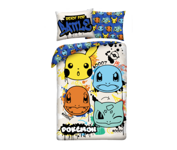 Pokémon Housse de couette Graffiti Team 140 x 200 + 70 x 90 cm Polyester