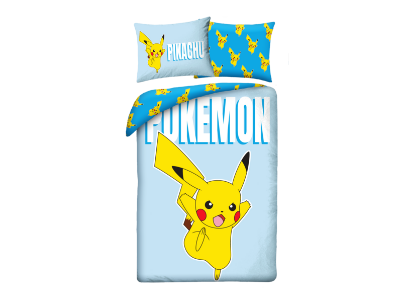 Pokémon Housse de couette Pikachu - 140 x 200 + 70 x 90 cm - Polyester