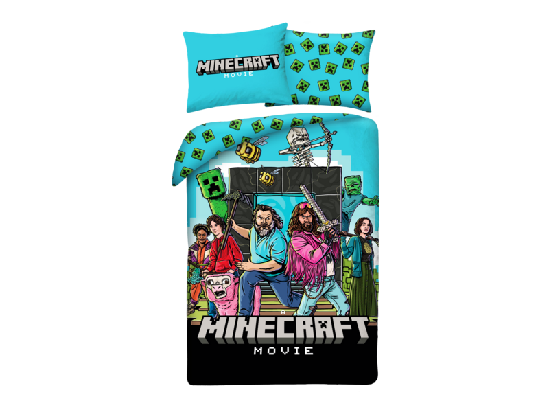 Minecraft Bettwäsche mit Filmmotiv – 140 x 200 + 70 x 90 cm – Polyester