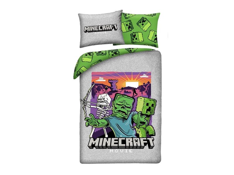 Minecraft Dekbedovertrek A Movie - 140 x 200 + 70 x 90 cm - Polyester